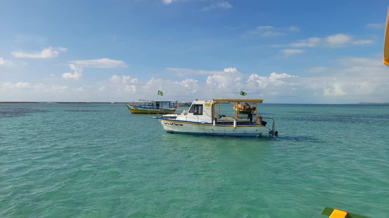 Donos de escuna que realizam passeios comerciais às piscinas naturais de Maragogi fazem protesto